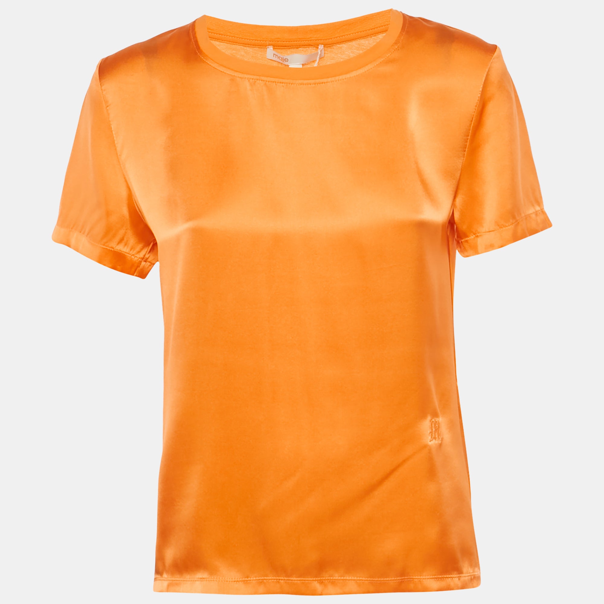 Шелковая футболка Maje с вышитым логотипом оранжевого цвета, Оранжевый, Шелковая футболка Maje с вышитым логотипом оранжевого цвета
Шелковая футболка Maje с вышитым логотипом оранжевого цвета, Оранжевый, Шелковая футболка Maje с вышитым логотипом оранжевого цвета