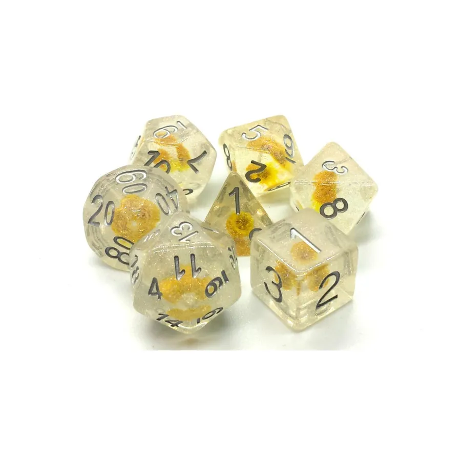 Поли-набор Радужный желтый цветок с серебром (7), Acrylic-Resin Dice - Infused
Поли-набор Радужный желтый цветок с серебром (7), Acrylic-Resin Dice - Infused