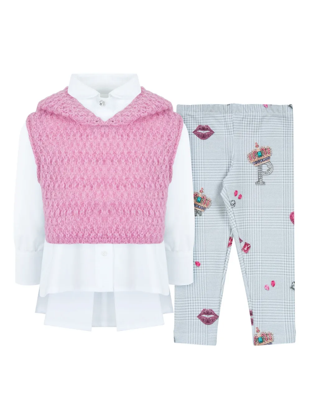 Комплект из топа и брюк с графичным принтом Lapin House, белый
Комплект из топа и брюк с графичным принтом Lapin House, белый