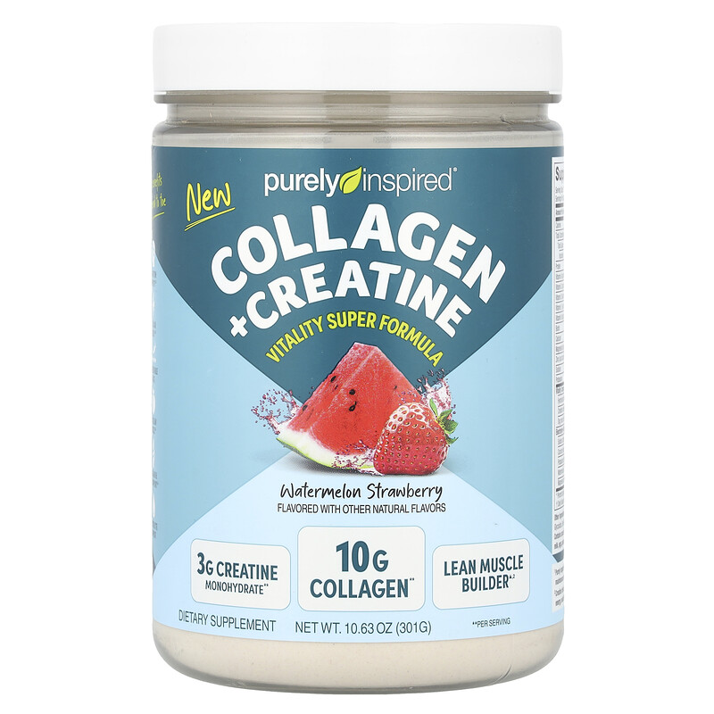 Purely Inspired, Collagen + Creatine, Watermelon Strawberry, 10.63 oz (301 g)
Purely Inspired, Collagen + Creatine, Watermelon Strawberry, 10.63 oz (301 g)