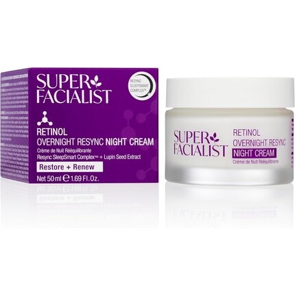 Ночной крем Retinol Overnight Resync SleepSmart Complex с ретинолом и гиалуроновой кислотой от тонких линий и морщин, веганский антивозрастной крем для лица для гладкой кожи, 50 мл Super Facialist
Ночной крем Retinol Overnight Resync SleepSmart Complex с ретинолом и гиалуроновой кислотой от тонких линий и морщин, веганский антивозрастной крем для лица для гладкой кожи, 50 мл Super Facialist