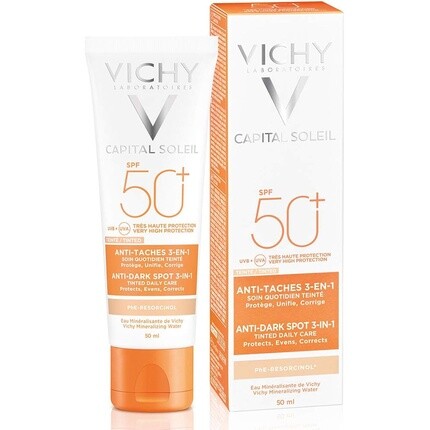 Vichy Ideal Soleil Цветное средство против пятен 3 в 1 SPF 50+ 50 мл
Vichy Ideal Soleil Цветное средство против пятен 3 в 1 SPF 50+ 50 мл