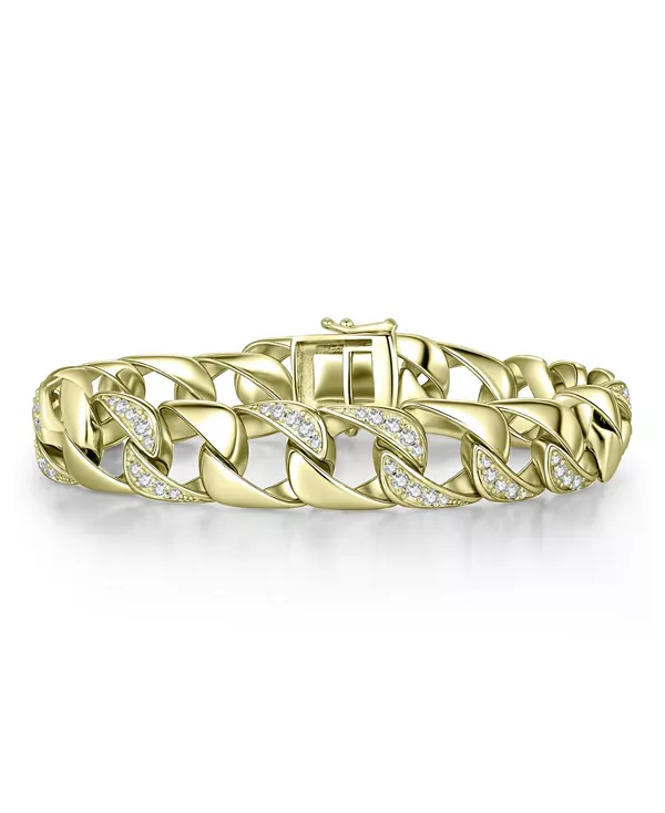 Мужской браслет-цепочка из стерлингового серебра с кубическими цирконами в стиле Майами Genevive, gold
Мужской браслет-цепочка из стерлингового серебра с кубическими цирконами в стиле Майами Genevive, gold