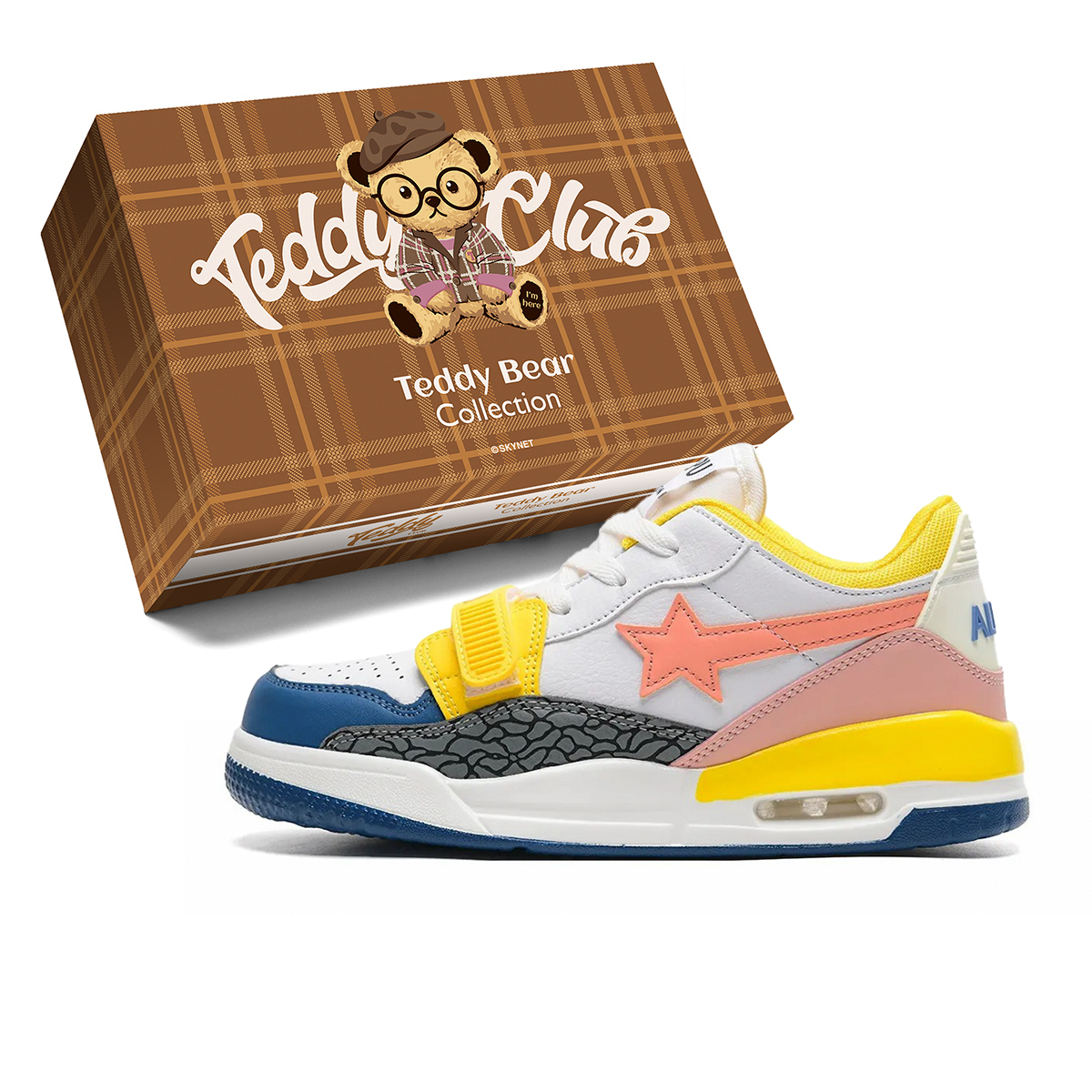 Teddy Bear Collection Абразивостойкие легкие поддерживающие низкие скейтбордские кроссовки с эффектом увеличения роста унисекс бело-сине-желтые, цвет White Blue Yellow
Teddy Bear Collection Абразивостойкие легкие поддерживающие низкие скейтбордские кроссовки с эффектом увеличения роста унисекс бело-сине-желтые, цвет White Blue Yellow