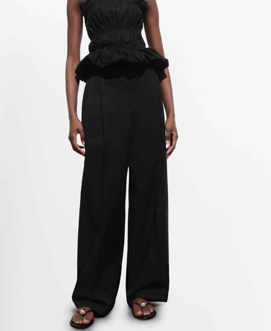 Женские прямые брюки со складками MANGO, Black
Женские прямые брюки со складками MANGO, Black