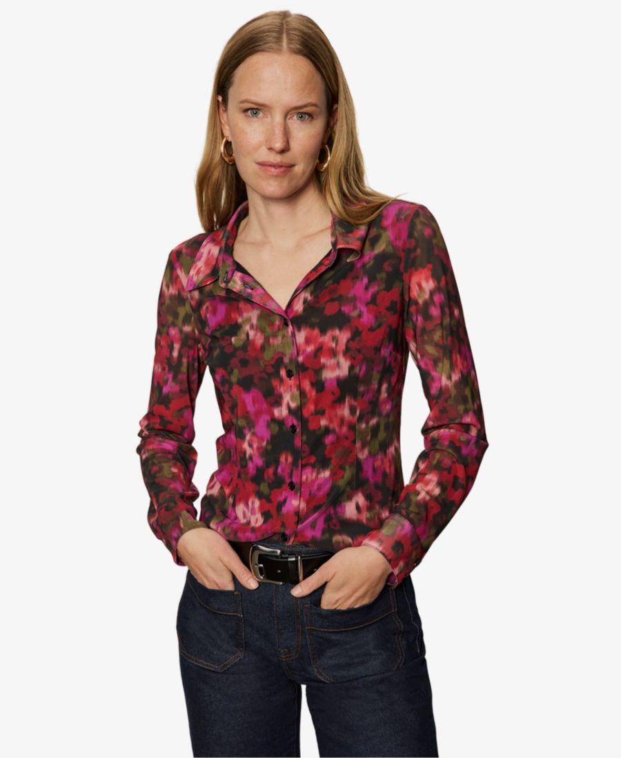 Женская приталенная сетчатая блузка на пуговицах Sanctuary, Berry Glow
Женская приталенная сетчатая блузка на пуговицах Sanctuary, Berry Glow