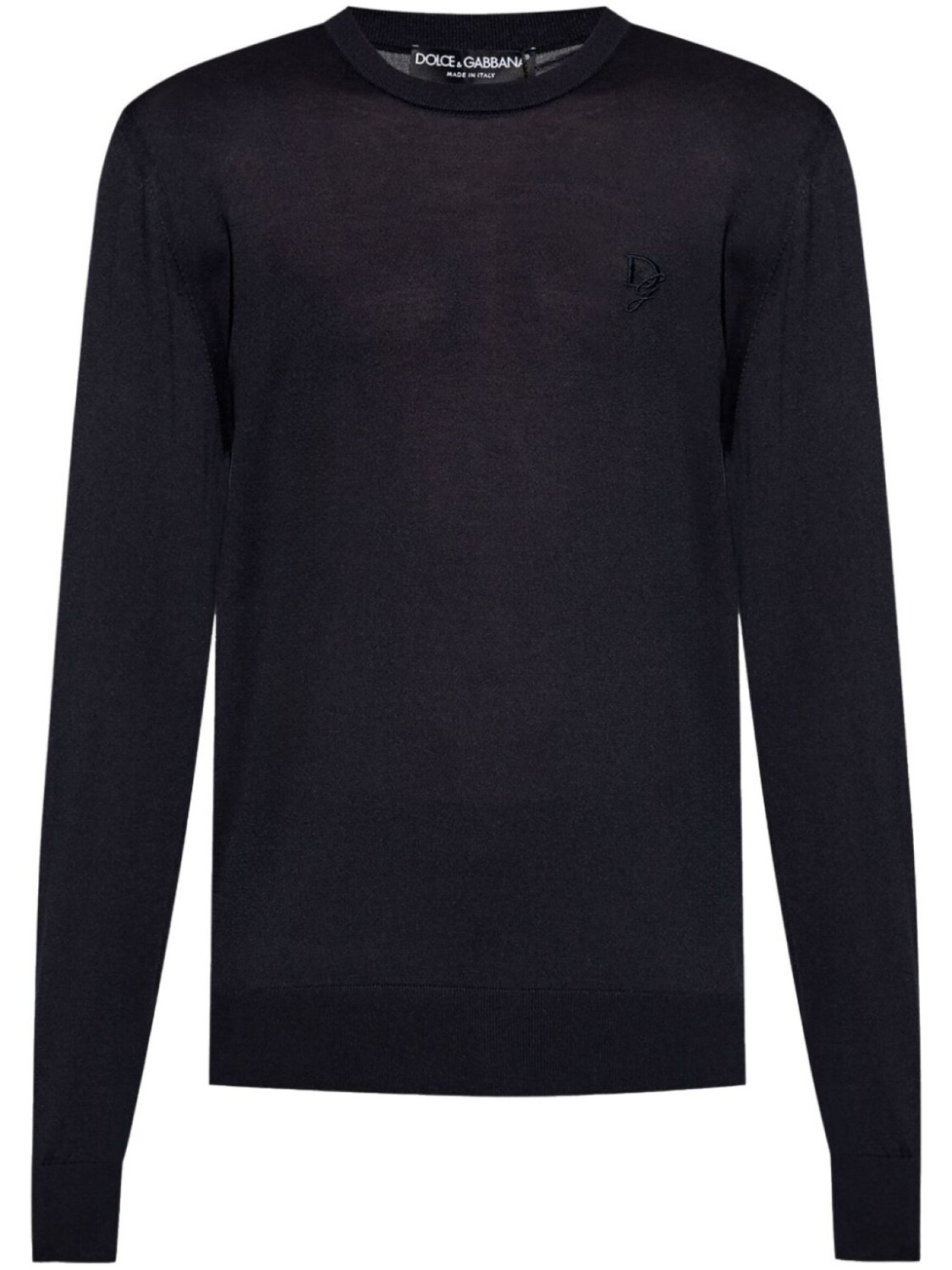 Свитер с вышитым логотипом Dolce & Gabbana, синий 
Свитер с вышитым логотипом Dolce & Gabbana, синий