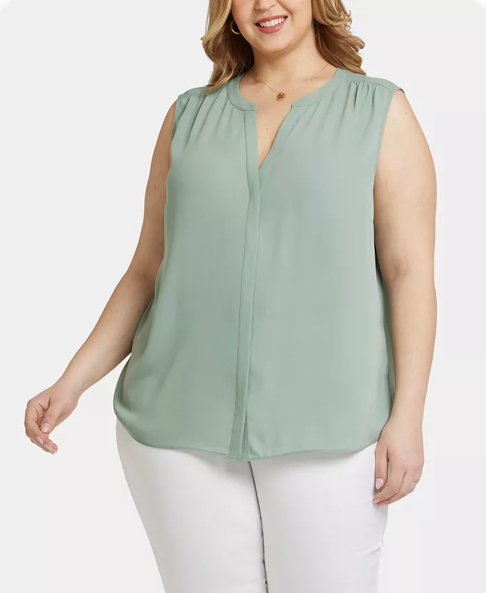 Блузка без рукавов больших размеров с защипами NYDJ, зеленый
Блузка без рукавов больших размеров с защипами NYDJ, зеленый