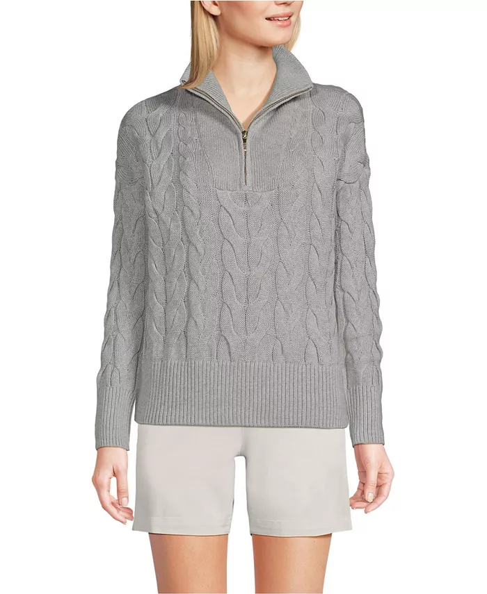 Женский джемпер Drifter Cable с молнией до четверти Lands' End, серый
Женский джемпер Drifter Cable с молнией до четверти Lands' End, серый