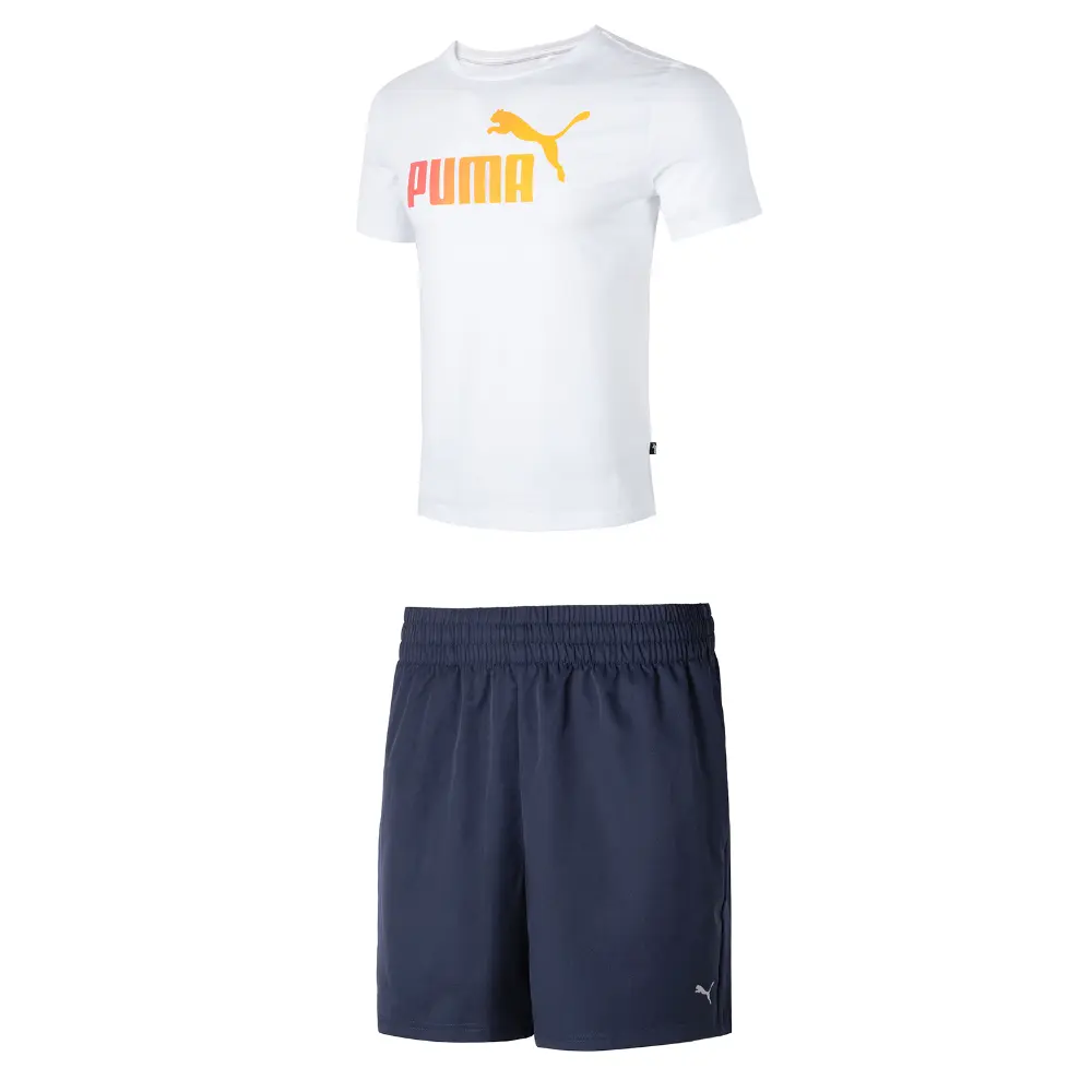Повседневный спортивный мужской комплект: белый топ + синие шорты Puma, белый
Повседневный спортивный мужской комплект: белый топ + синие шорты Puma, белый