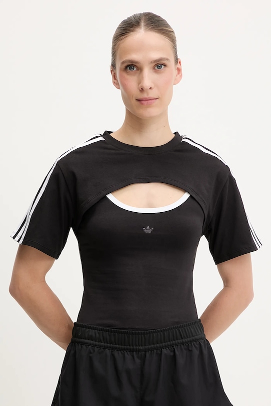 Футболка с вырезами Cut-Out Tee Adidas Originals, черный 
Футболка с вырезами Cut-Out Tee Adidas Originals, черный