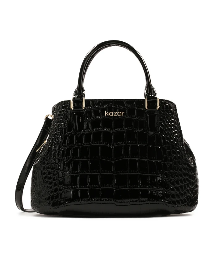 Элегантная жесткая сумочка с ручками. Kazar, черный
Элегантная жесткая сумочка с ручками. Kazar, черный