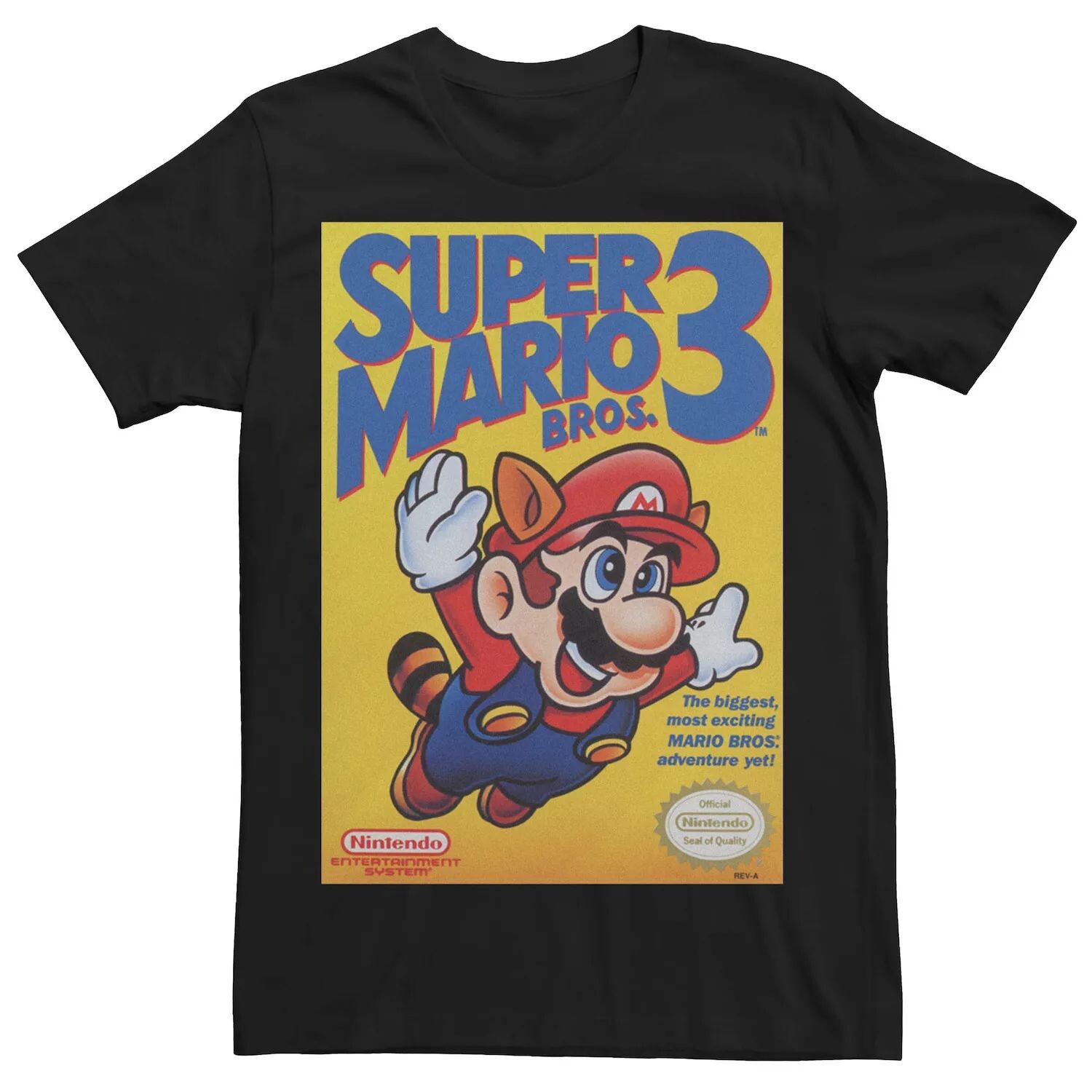 Мужская футболка с плакатом Super Mario Bros 3 Flying Raccoon Mario, Black Licensed Character, черный
Мужская футболка с плакатом Super Mario Bros 3 Flying Raccoon Mario, Black Licensed Character, черный
