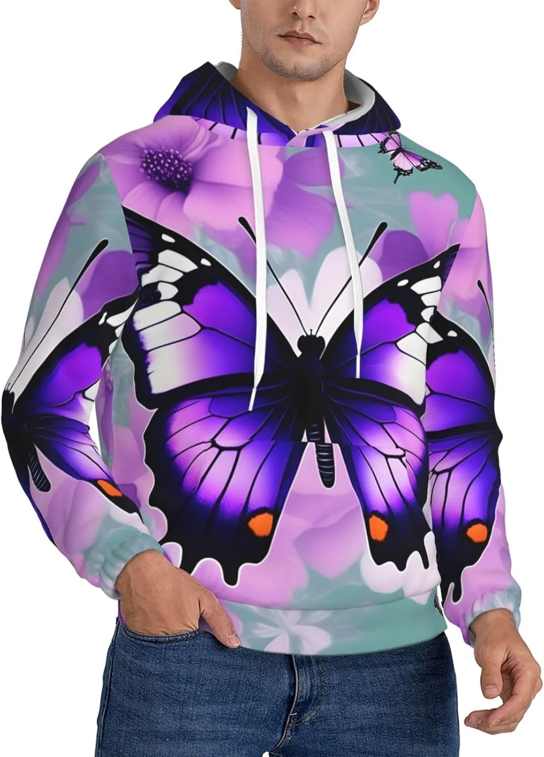 Мужской флисовый худи с капюшоном и карманом, принт "Purple Butterfly" SamLng
Мужской флисовый худи с капюшоном и карманом, принт "Purple Butterfly" SamLng