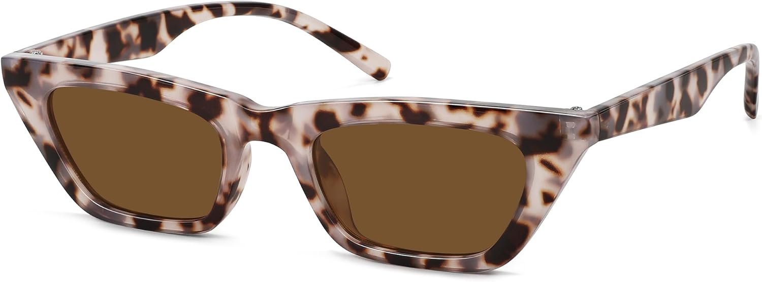 Узкие квадратные солнцезащитные очки «кошачий глаз» для женщин | Ретро винтажные очки с защитой от УФ-излучения UV400 для вождения Fozono, Milky Tortoise Frame/Brown Lens
Узкие квадратные солнцезащитные очки «кошачий глаз» для женщин | Ретро винтажные очки с защитой от УФ-излучения UV400 для вождения Fozono, Milky Tortoise Frame/Brown Lens