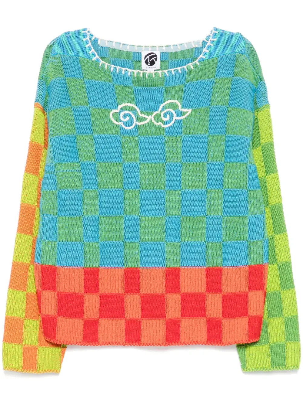 Пуловер в клетку с вырезом-лодочкой YANYAN KNITS, синий
Пуловер в клетку с вырезом-лодочкой YANYAN KNITS, синий