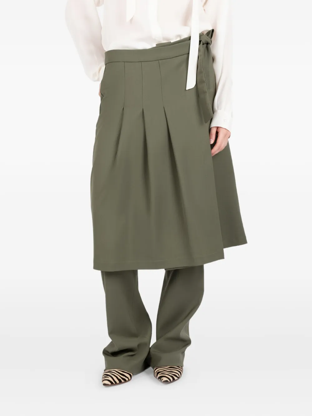 Юбка миди с запахом и складками Société Anonyme, зеленый
Юбка миди с запахом и складками Société Anonyme, зеленый