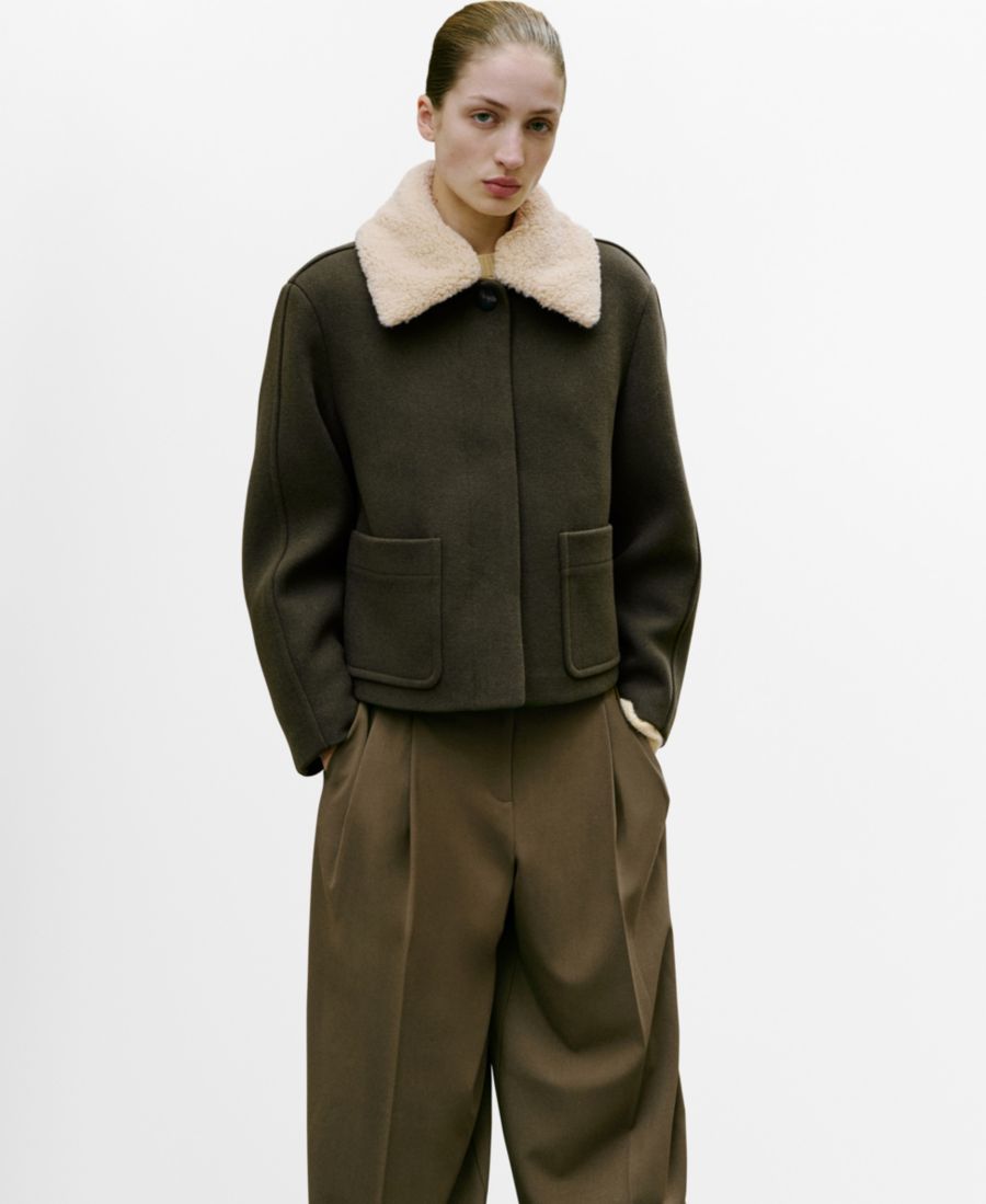 Женские широкие брюки со средней посадкой и складками MANGO, Khaki
Женские широкие брюки со средней посадкой и складками MANGO, Khaki