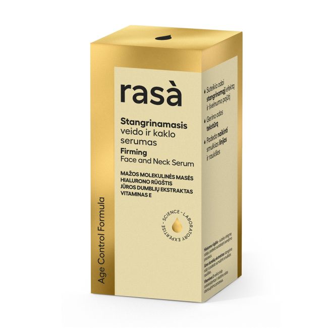 Формула контроля возраста укрепляющая сыворотка для лица и шеи Rasa, 30 мл
Формула контроля возраста укрепляющая сыворотка для лица и шеи Rasa, 30 мл