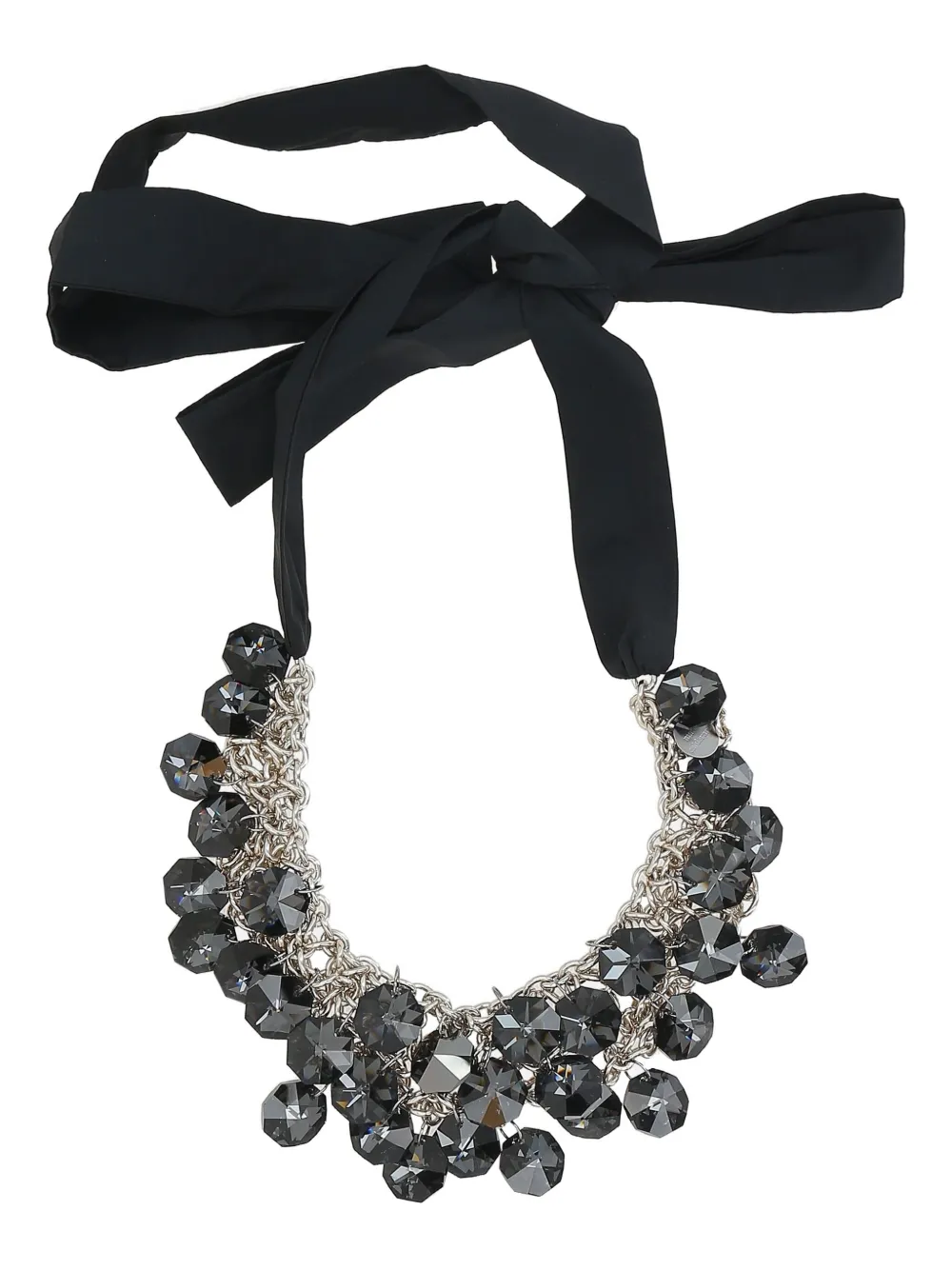 Украшенное ленточное ожерелье Maria Calderara, черный