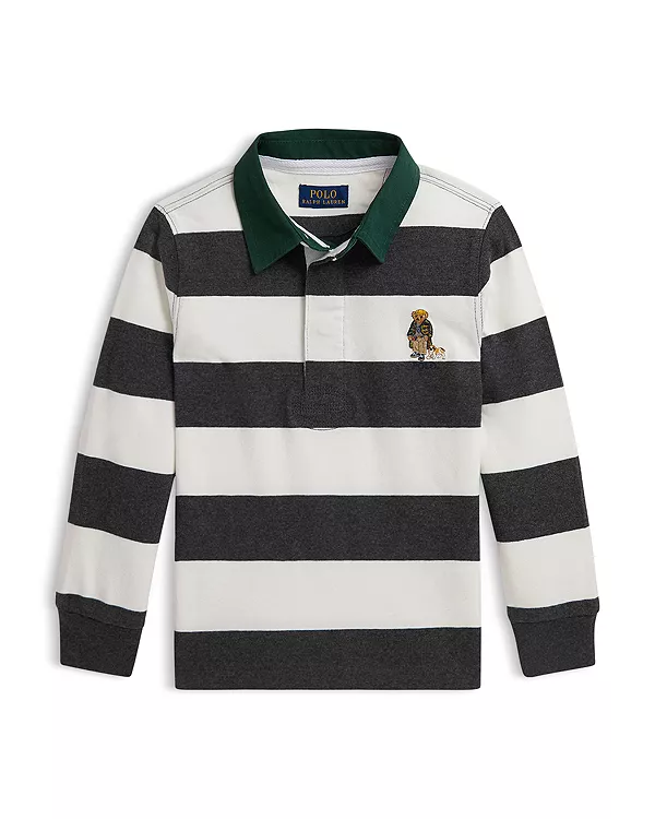 Детская хлопковая футболка-поло с изображением медведя для регби - для малышей. Ralph Lauren, мультиколор
Детская хлопковая футболка-поло с изображением медведя для регби - для малышей. Ralph Lauren, мультиколор