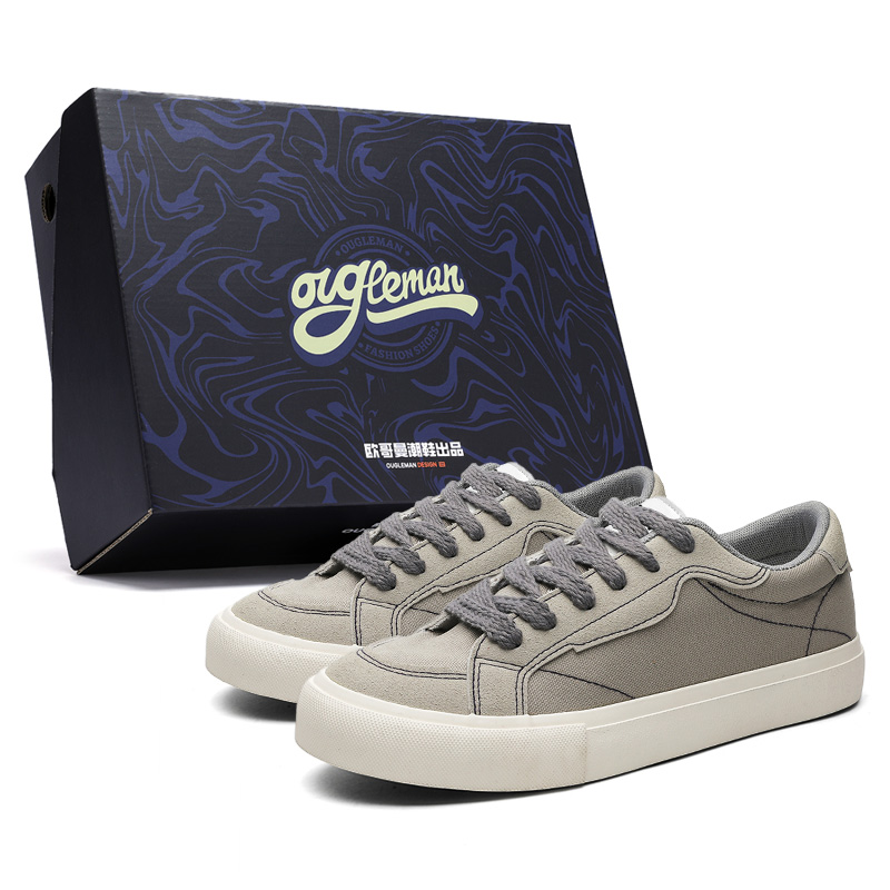 OUGLEMEN Серые унисекс скейтерские кроссовки с противоскользящей подошвой, устойчивые к истиранию, легкие, дышащие, с низким верхом, цвет Gray 
OUGLEMEN Серые унисекс скейтерские кроссовки с противоскользящей подошвой, устойчивые к истиранию, легкие, дышащие, с низким верхом, цвет Gray