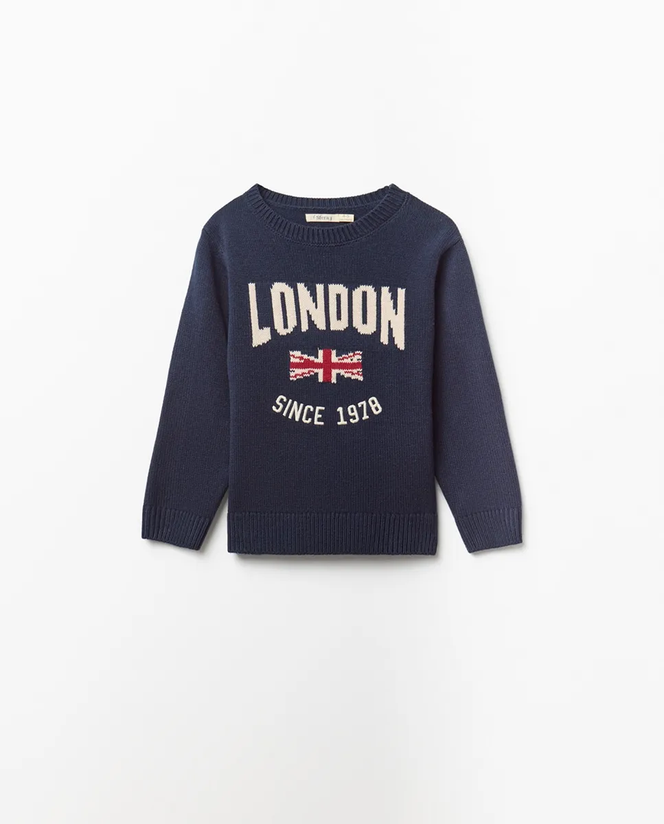Джемпер с лондонским флагом Sfera, темно-синий
Джемпер с лондонским флагом Sfera, темно-синий
