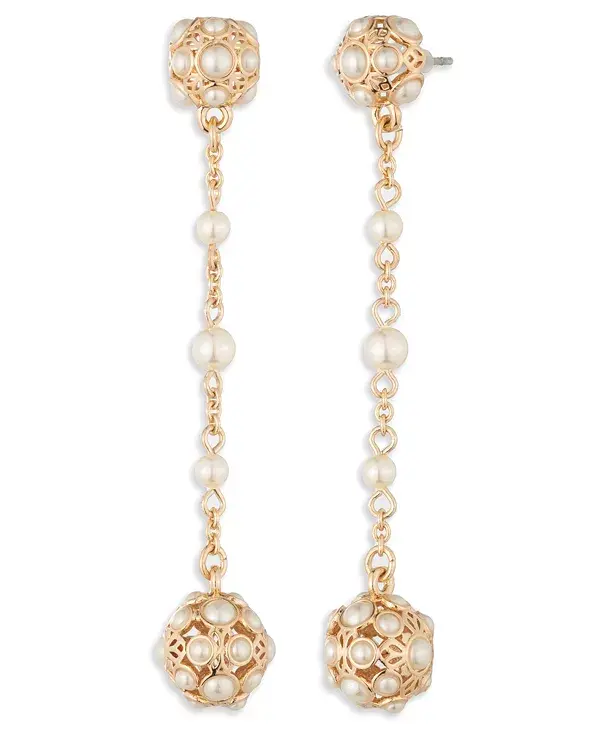 Линейные серьги из смешанного искусственного жемчуга золотистого оттенка Marchesa, gold
Линейные серьги из смешанного искусственного жемчуга золотистого оттенка Marchesa, gold