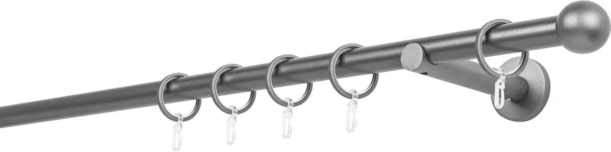 Карниз для штор mydeco "Шариковый настенный кронштейн, 20 мм, 12 см", 1 направляющая, фиксированный размер 280 см, цвет anthrazit 
Карниз для штор mydeco "Шариковый настенный кронштейн, 20 мм, 12 см", 1 направляющая, фиксированный размер 280 см, цвет anthrazit