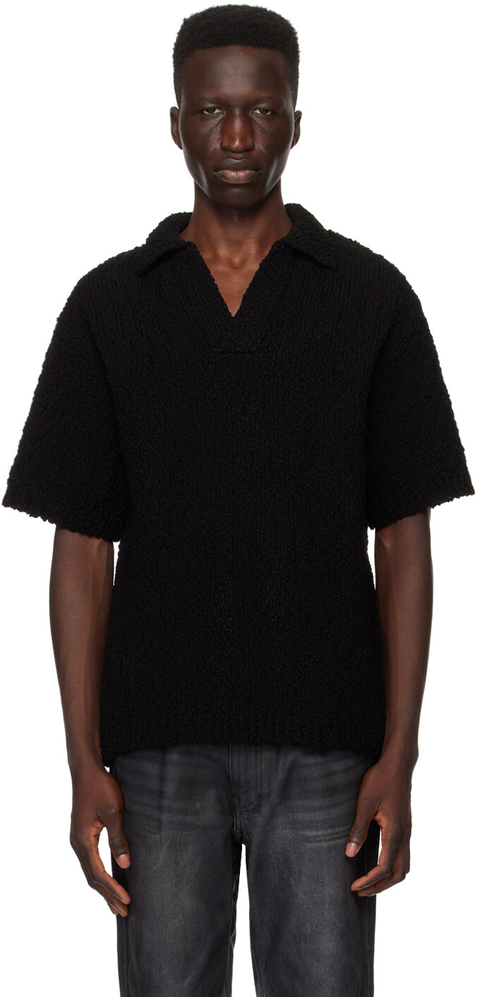 Черная открытая футболка-поло Wooyoungmi
Черная открытая футболка-поло Wooyoungmi