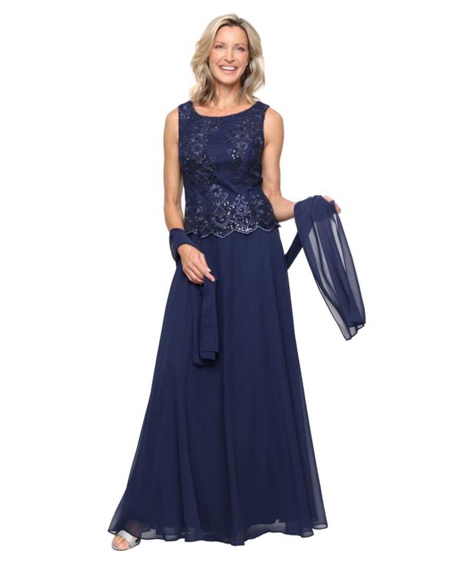 Женское платье с вышивкой и вырезом-лодочкой Alex Evenings, Navy
Женское платье с вышивкой и вырезом-лодочкой Alex Evenings, Navy