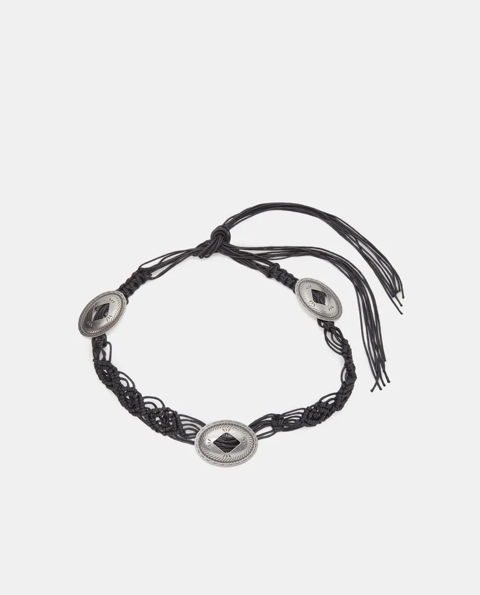 Ремень в стиле бохо с веревками и пряжками Tintoretto, черный
Ремень в стиле бохо с веревками и пряжками Tintoretto, черный