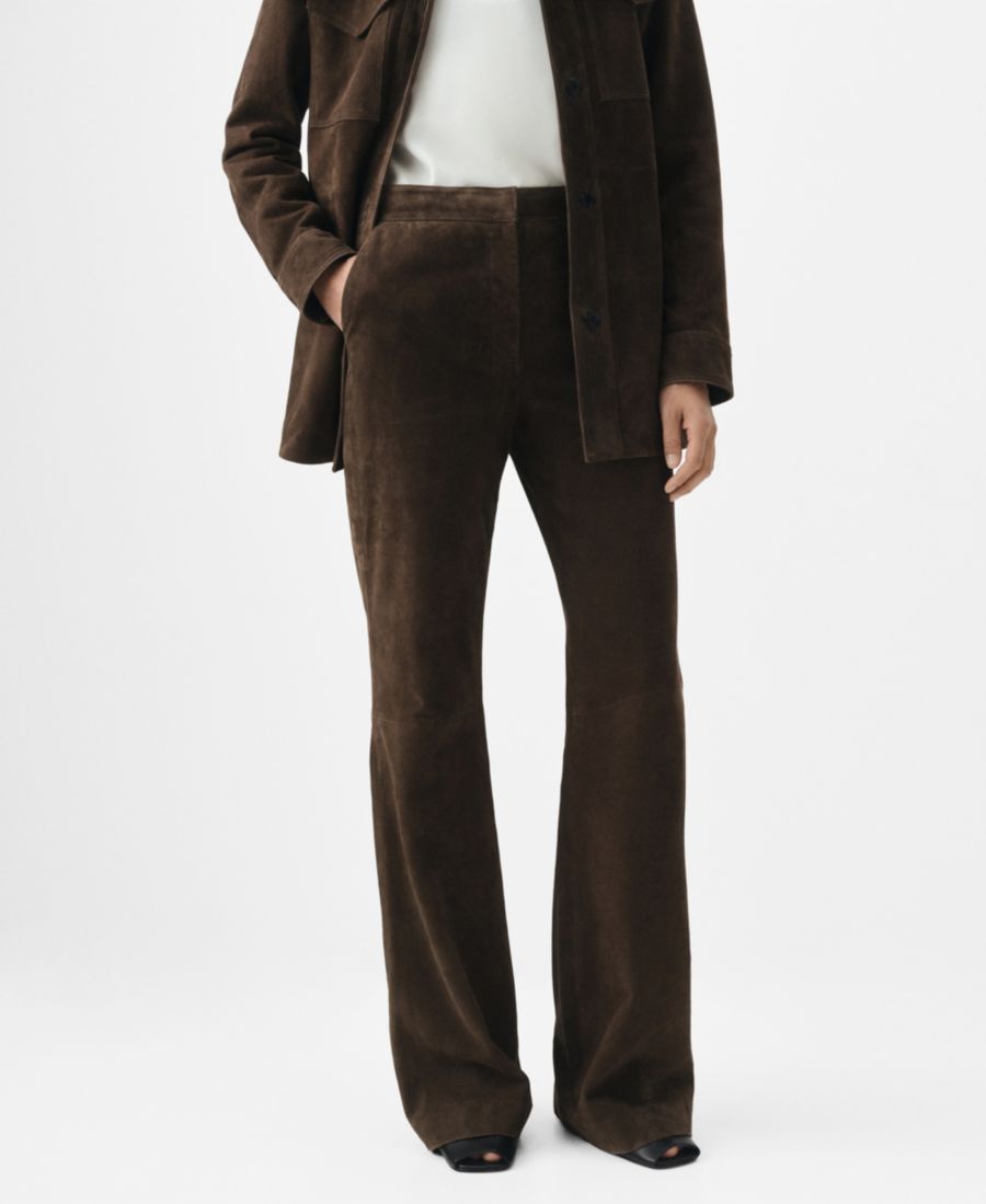 Женские замшевые брюки-клеш MANGO, Khaki
Женские замшевые брюки-клеш MANGO, Khaki