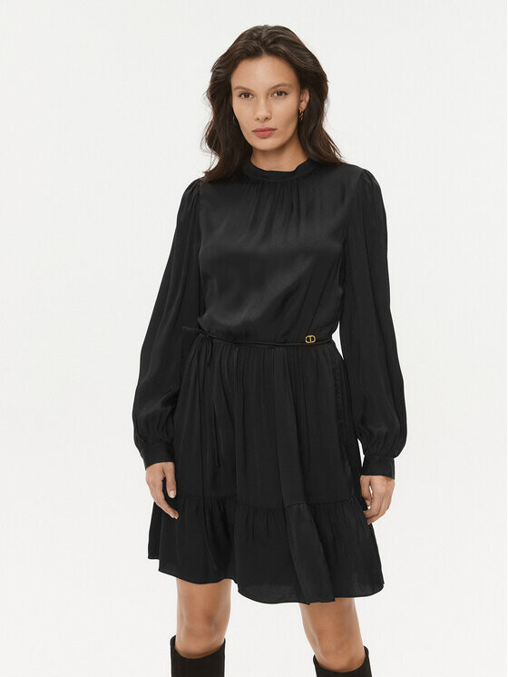 Коктейльное платье стандартного кроя Twinset, черный 
Коктейльное платье стандартного кроя Twinset, черный