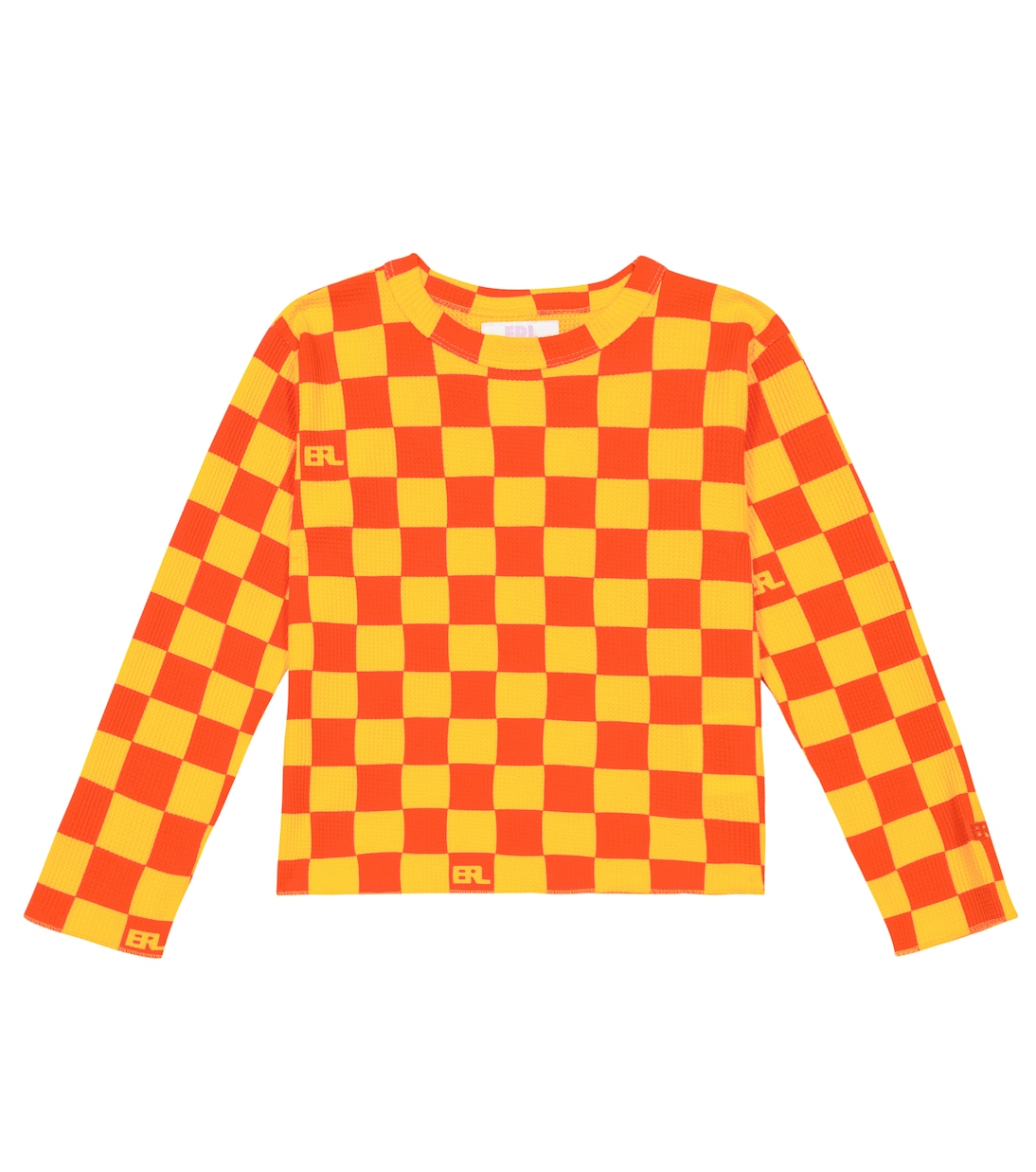 Футболка из хлопка в клетку ERL Kids, оранжевый 
Футболка из хлопка в клетку ERL Kids, оранжевый