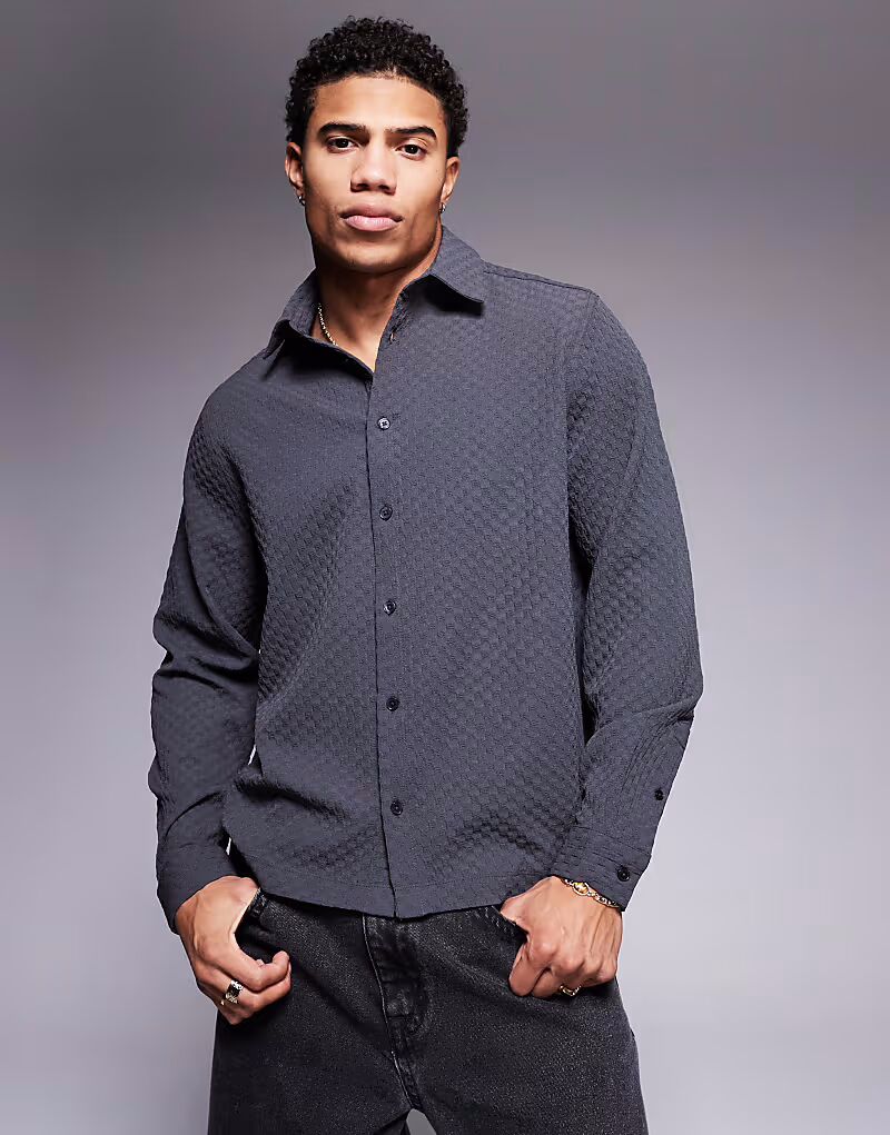 Рубашка свободного кроя в клетку ASOS DESIGN, угольного цвета
Рубашка свободного кроя в клетку ASOS DESIGN, угольного цвета