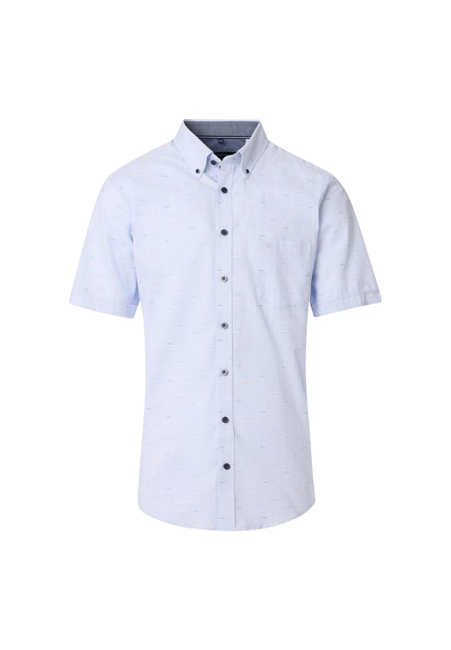 Повседневная рубашка с коротким рукавом однотонная комфортного кроя Casamoda, голубой
Повседневная рубашка с коротким рукавом однотонная комфортного кроя Casamoda, голубой