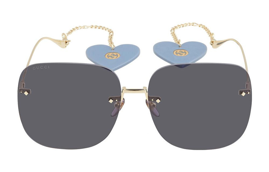 Очки солнцезащитные женские Gucci с подвесками в виде сердечек, золотой / синий
Очки солнцезащитные женские Gucci с подвесками в виде сердечек, золотой / синий
