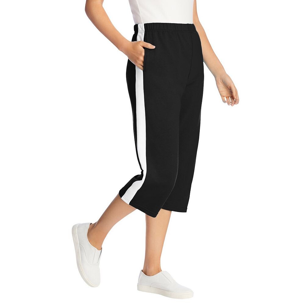 Женские хлопковые капри больших размеров с полосками по бокам Woman Within, цвет Black White
Женские хлопковые капри больших размеров с полосками по бокам Woman Within, цвет Black White