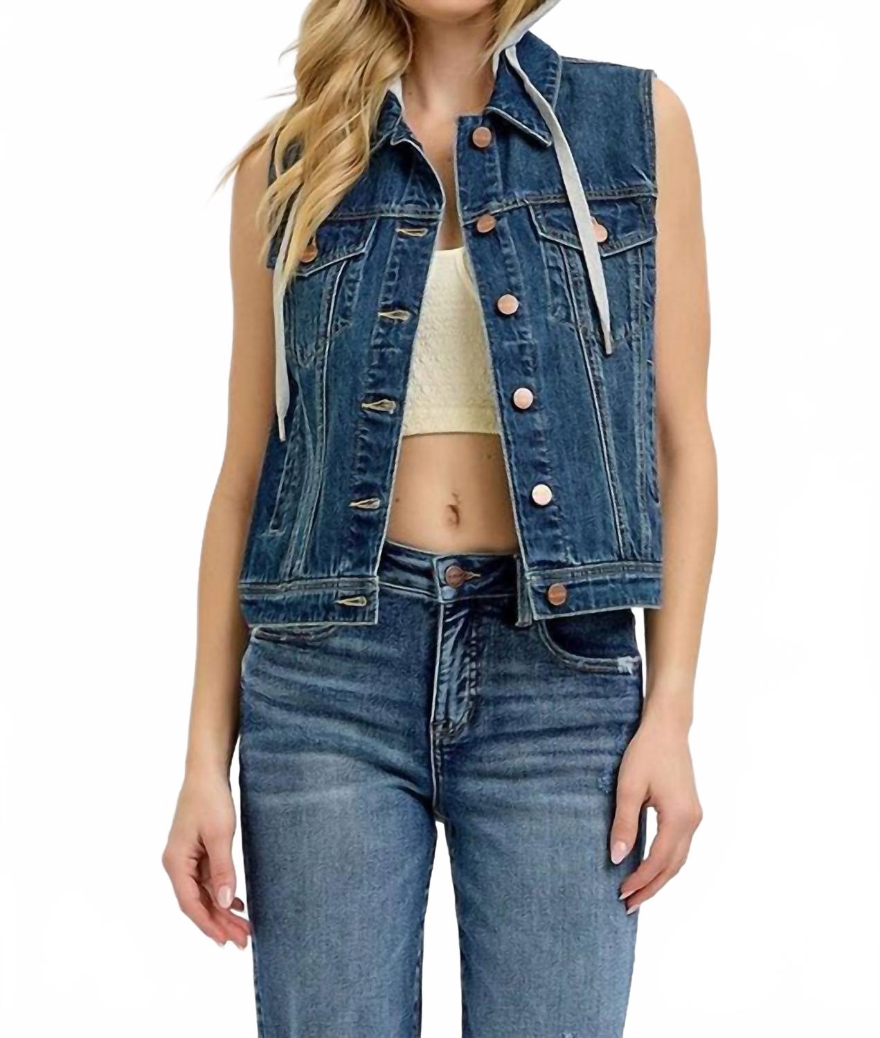 Джинсовый жилет Renee с капюшоном синего цвета Risen, синий
Джинсовый жилет Renee с капюшоном синего цвета Risen, синий