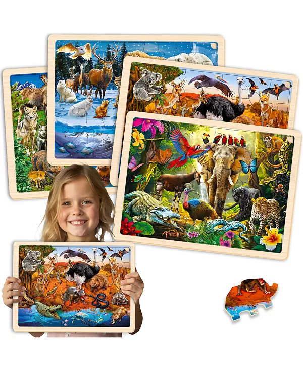 4X36 реалистичных деревянных пазлов Монтессори для детей 4-6 лет Quokka, yellowstone
4X36 реалистичных деревянных пазлов Монтессори для детей 4-6 лет Quokka, yellowstone
