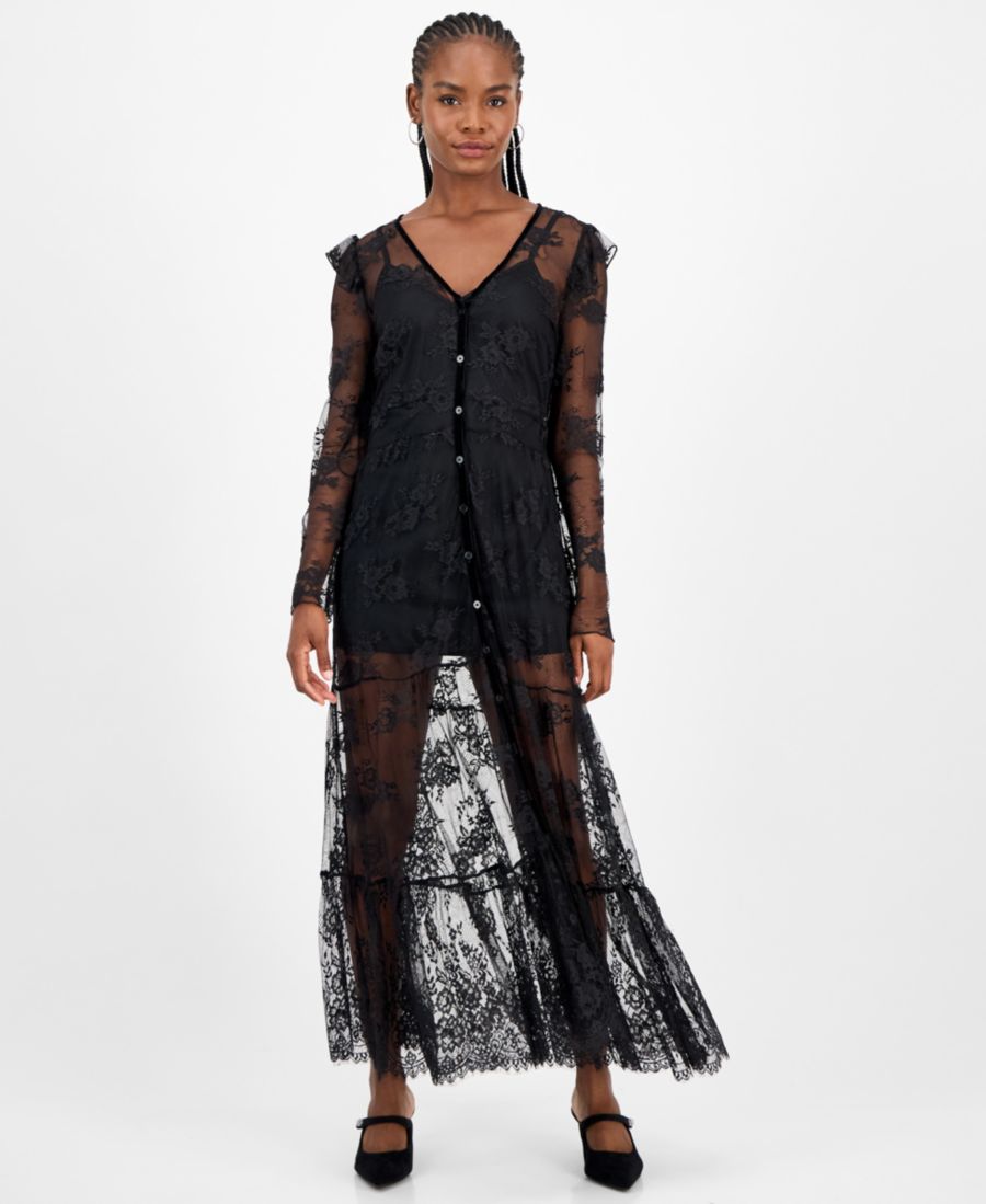 Женское длинное платье с кружевом и бархатной отделкой And Now This, Deep Black
Женское длинное платье с кружевом и бархатной отделкой And Now This, Deep Black