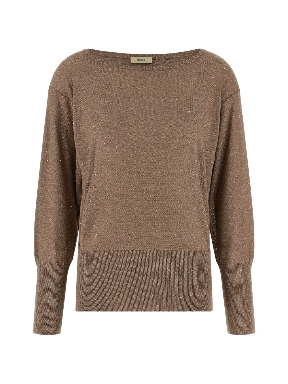 Свитер с аппликацией из пайеток Herno, коричневый
Свитер с аппликацией из пайеток Herno, коричневый