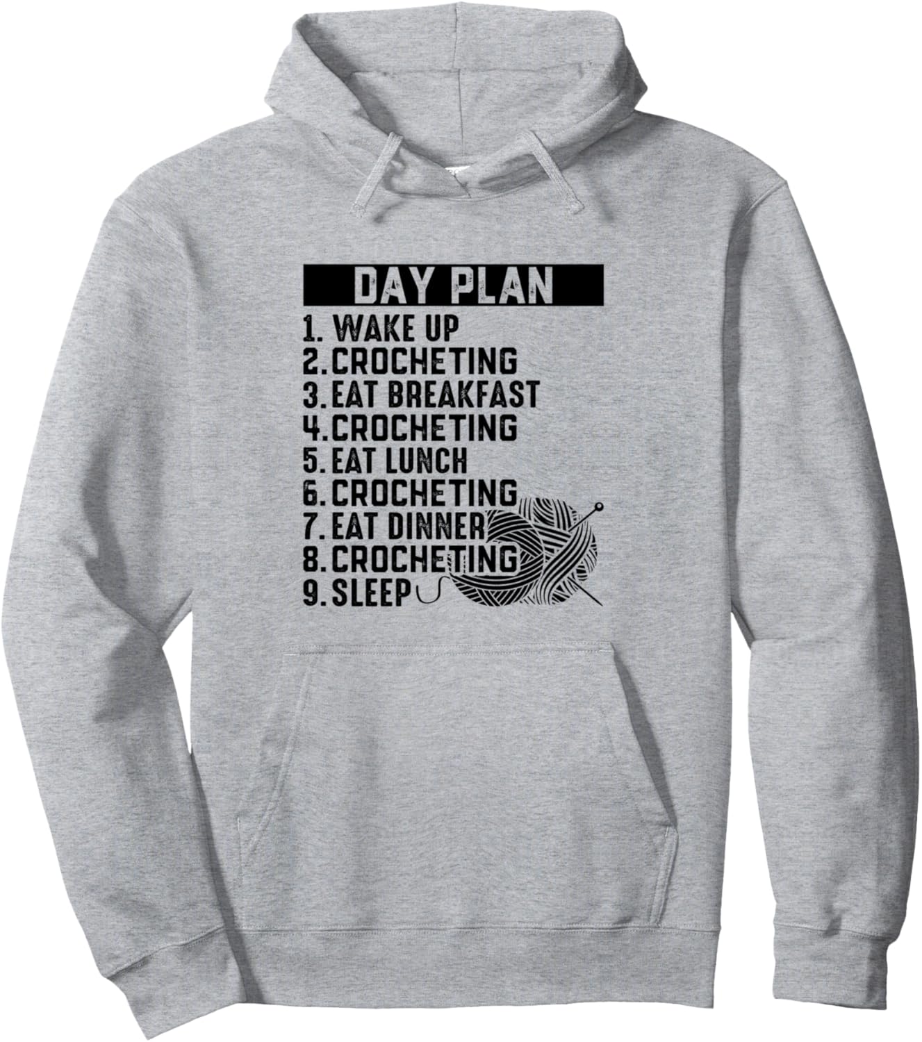 Вязание крючком - Мой идеальный день - Толстовка с капюшоном Crochet Dayplan Funny Crochet Lover, серый
Вязание крючком - Мой идеальный день - Толстовка с капюшоном Crochet Dayplan Funny Crochet Lover, серый