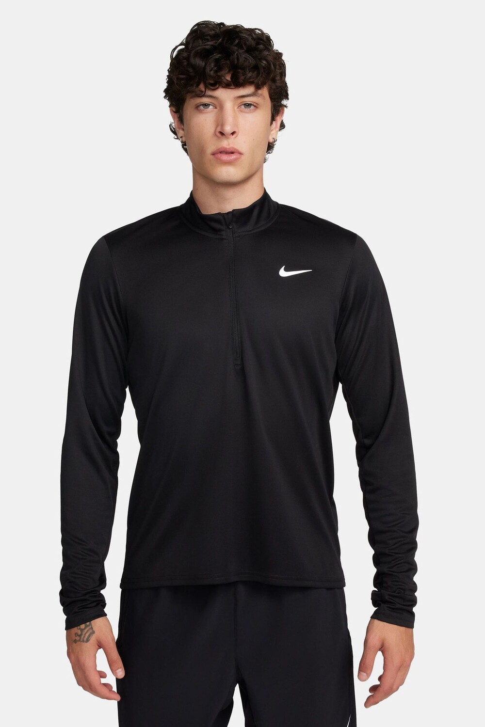 Беговая футболка Dri Fit Pacer с половинной молнией Nike, черный 
Беговая футболка Dri Fit Pacer с половинной молнией Nike, черный