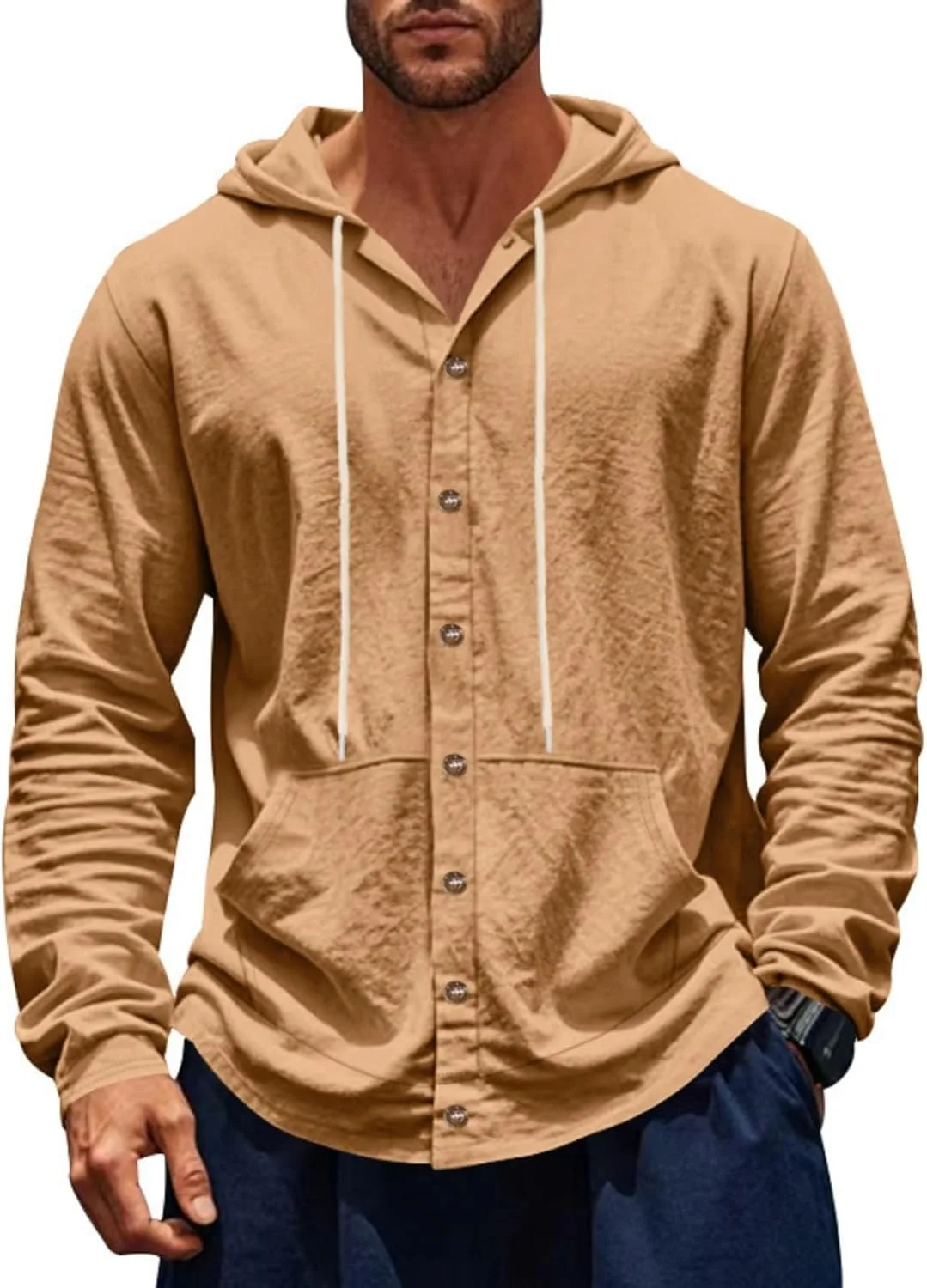 Мужская льняная толстовка с капюшоном Casual, летняя и осенняя, с длинными рукавами и пуговицами VELONLLONE
Мужская льняная толстовка с капюшоном Casual, летняя и осенняя, с длинными рукавами и пуговицами VELONLLONE