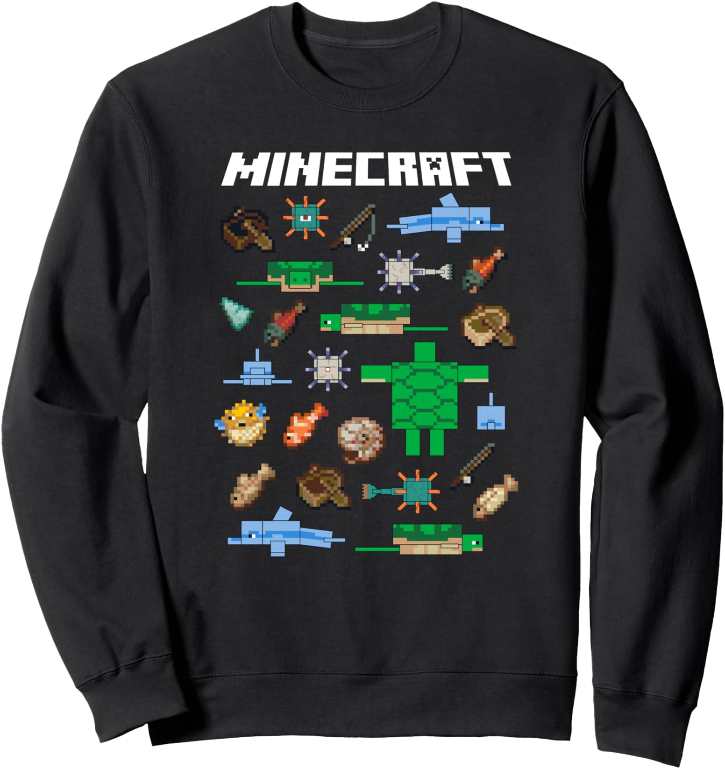 Толстовка с постером и изображением сетки водных мобов из Minecraft, черный
Толстовка с постером и изображением сетки водных мобов из Minecraft, черный