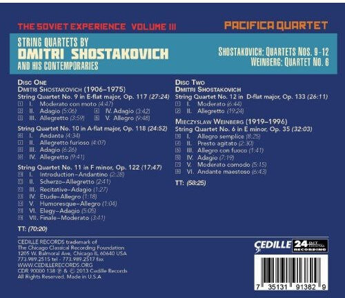 CD диск Shostakovich / Pacifica Quartet: Soviet Experience 3
CD диск Shostakovich / Pacifica Quartet: Soviet Experience 3