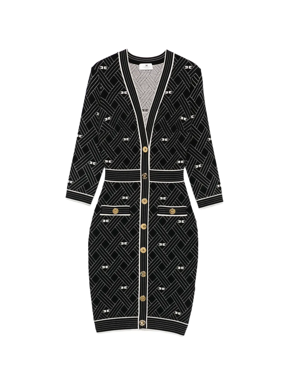 Платье с принтом и пуговицами Elisabetta Franchi, черный
Платье с принтом и пуговицами Elisabetta Franchi, черный