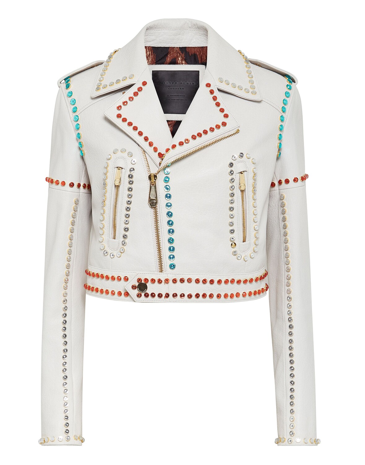 Кожаные байкерские укороченные хрустальные камни с кристаллами Philipp Plein, белый
Кожаные байкерские укороченные хрустальные камни с кристаллами Philipp Plein, белый